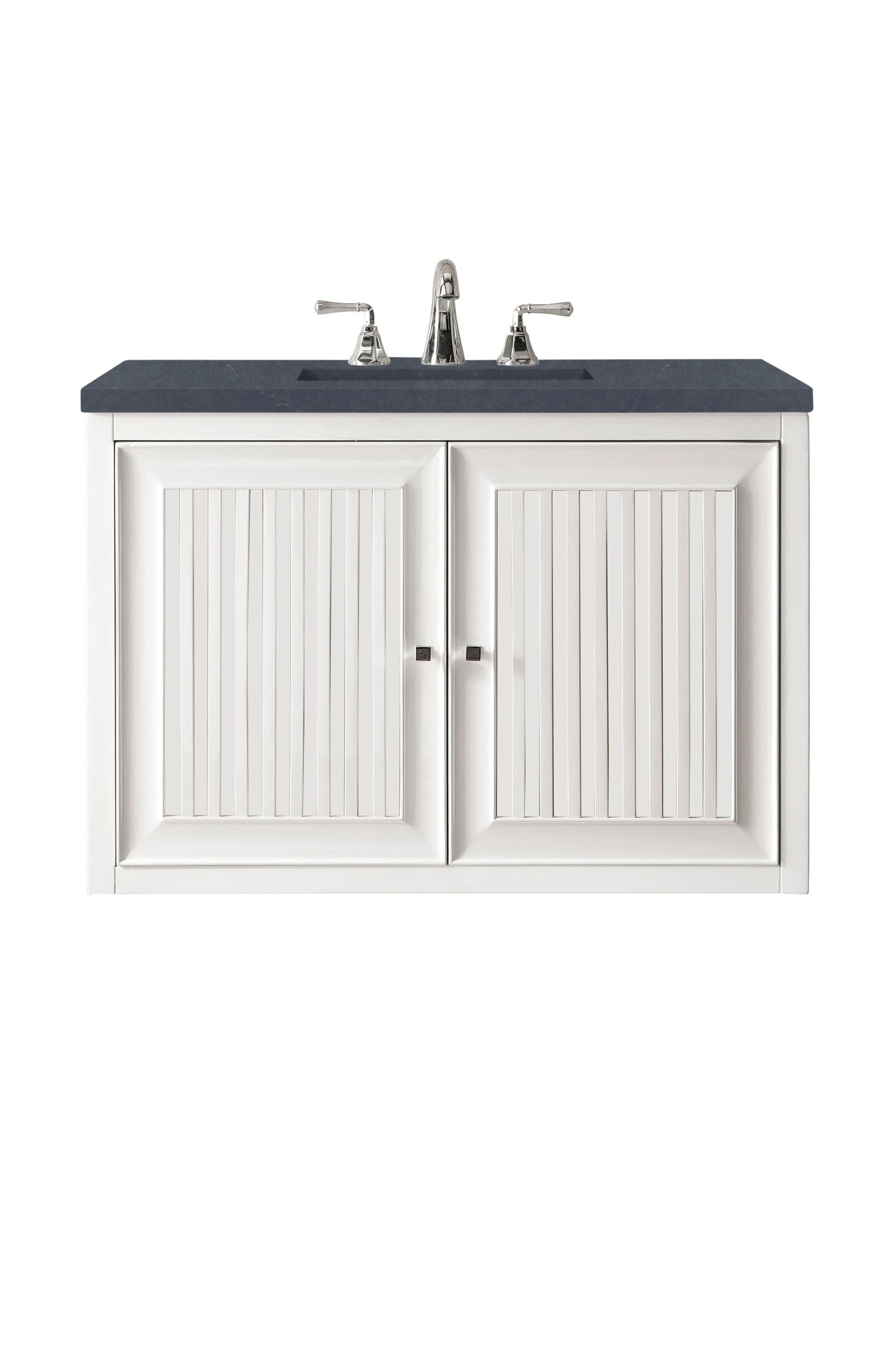 Renovate for Less Atlanta Athens 30" Single Vanity, Glossy White w/ 3 CM Charcoal Soapstone Silestone Top, view 2