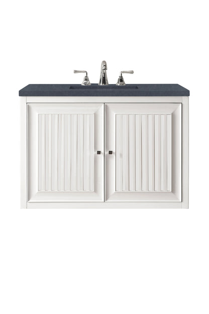 Renovate for Less Atlanta Athens 30" Single Vanity, Glossy White w/ 3 CM Charcoal Soapstone Silestone Top, view 2