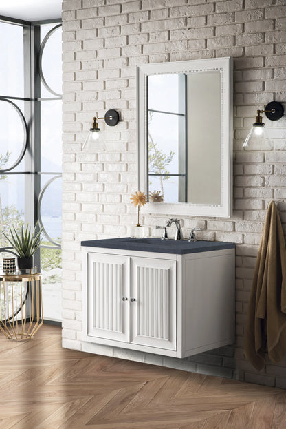 Renovate for Less Atlanta Athens 30" Single Vanity, Glossy White w/ 3 CM Charcoal Soapstone Silestone Top, view 8