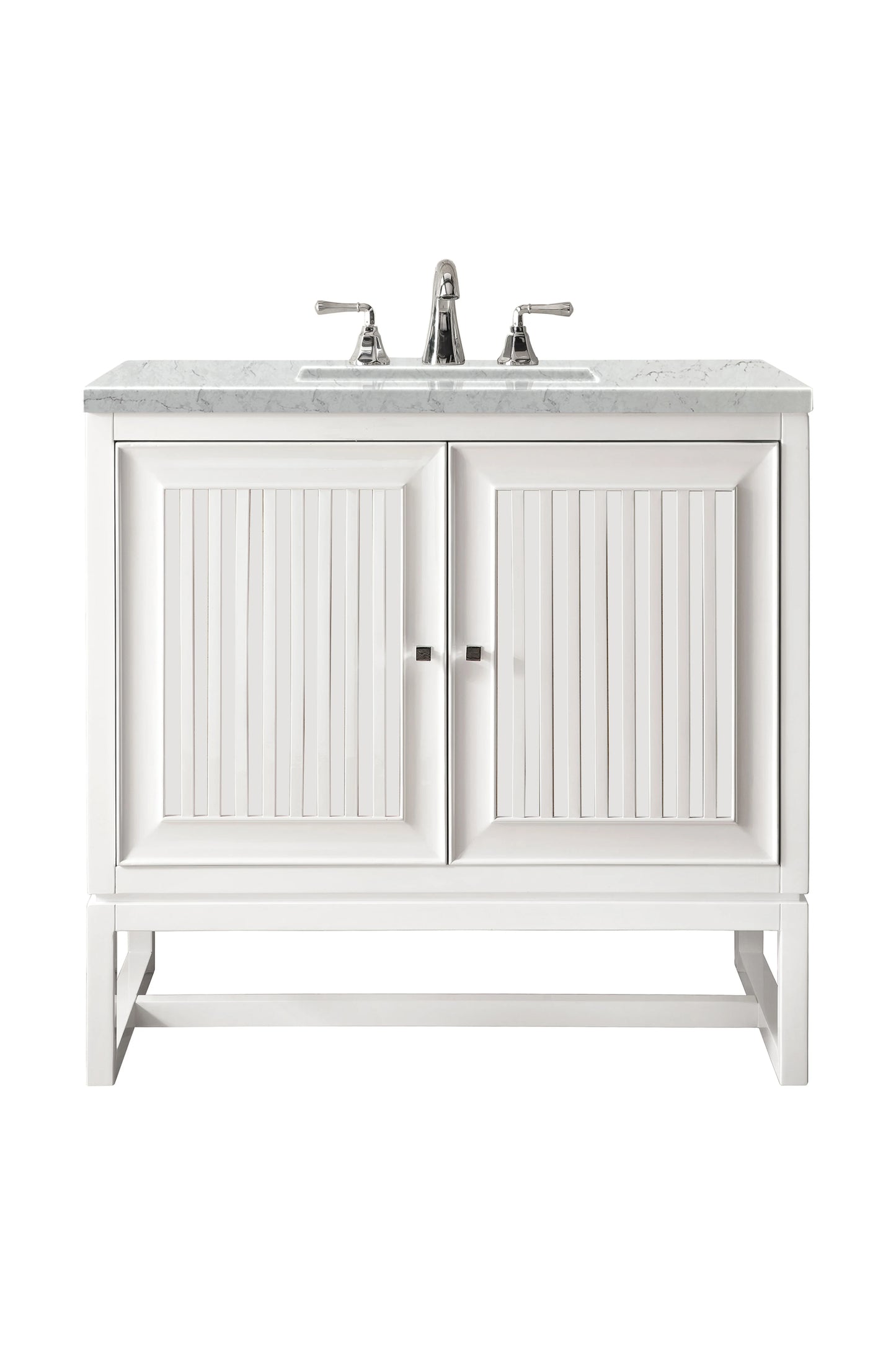 Renovate for Less Atlanta Athens 30" Single Vanity, Glossy White w/ 3 CM Eternal Jasmine Pearl Silestone Top