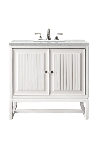 Renovate for Less Atlanta Athens 30" Single Vanity, Glossy White w/ 3 CM Eternal Jasmine Pearl Silestone Top