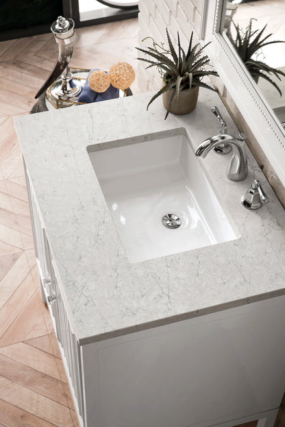 Renovate for Less Atlanta Athens 30" Single Vanity, Glossy White w/ 3 CM Eternal Jasmine Pearl Silestone Top, view 4