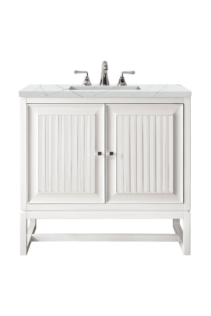 Renovate for Less Atlanta Athens 30" Single Vanity, Glossy White w/ 3 CM Ethereal Noctis Top