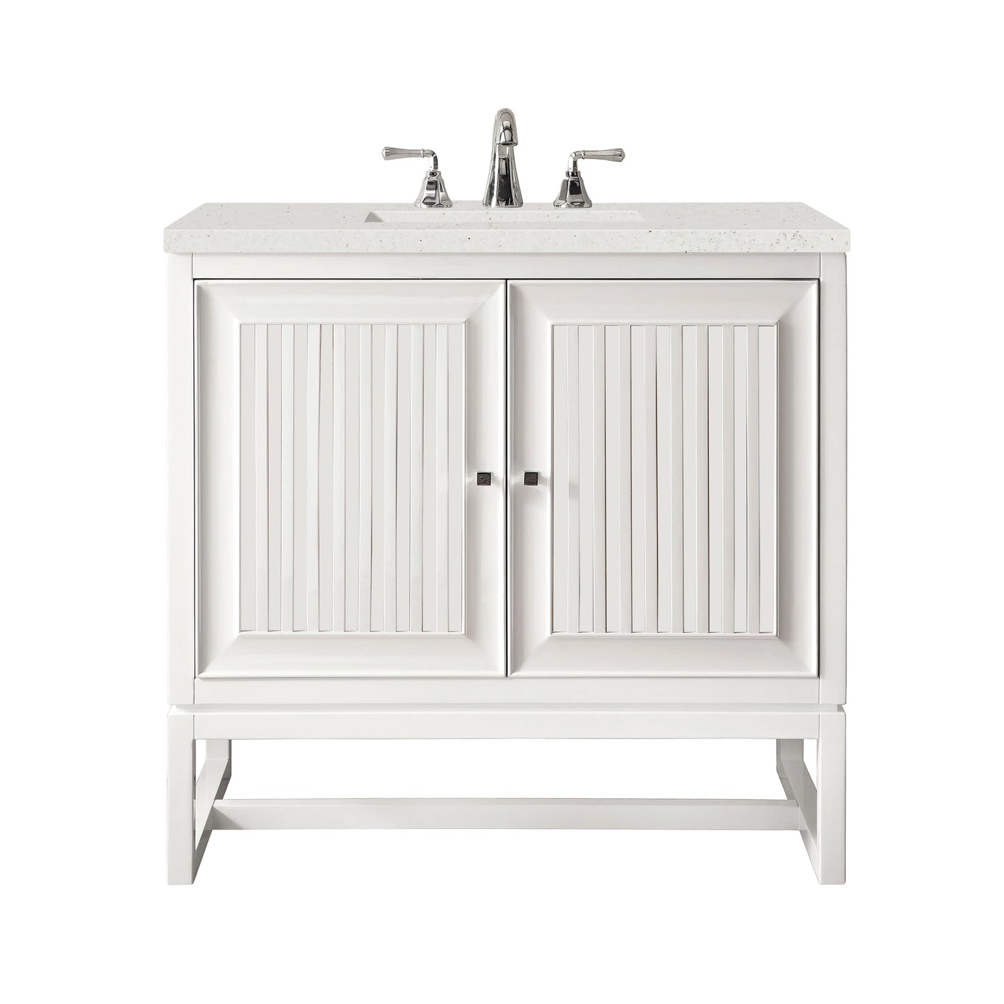 Renovate for Less Atlanta Athens 30" Single Vanity, Glossy White w/ 3 CM Lime Delight Silestone Top