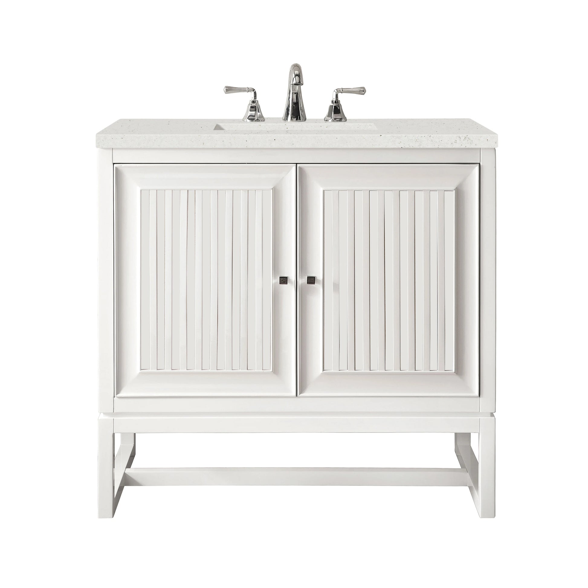 Renovate for Less Atlanta Athens 30" Single Vanity, Glossy White w/ 3 CM Lime Delight Silestone Top