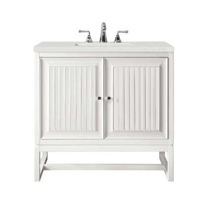 Renovate for Less Atlanta Athens 30" Single Vanity, Glossy White w/ 3 CM Lime Delight Silestone Top