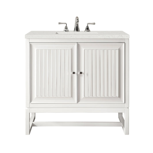 Renovate for Less Atlanta Athens 30" Single Vanity, Glossy White w/ 3 CM Lime Delight Silestone Top