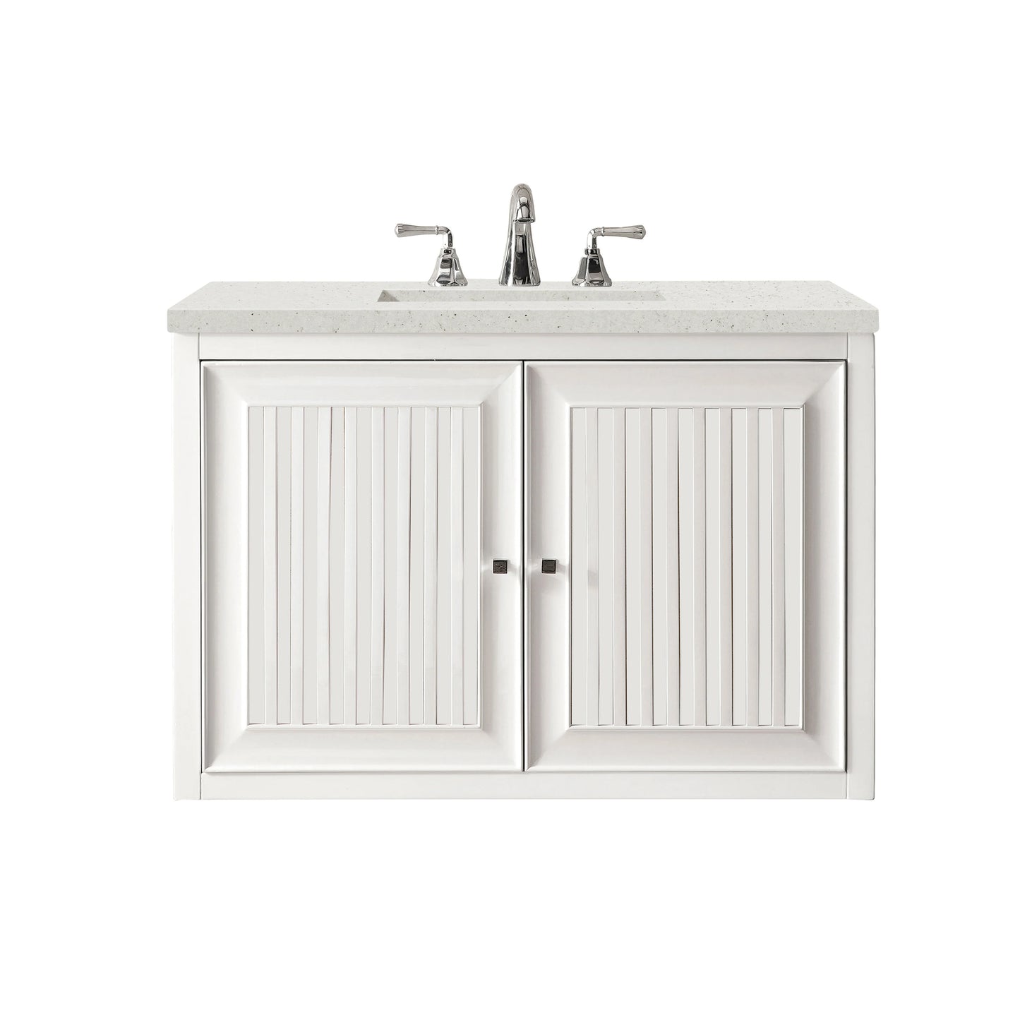 Renovate for Less Atlanta Athens 30" Single Vanity, Glossy White w/ 3 CM Lime Delight Silestone Top, view 2