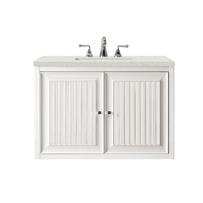 Renovate for Less Atlanta Athens 30" Single Vanity, Glossy White w/ 3 CM Lime Delight Silestone Top, view 2