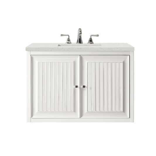 Renovate for Less Atlanta Athens 30" Single Vanity, Glossy White w/ 3 CM Lime Delight Silestone Top, view 2