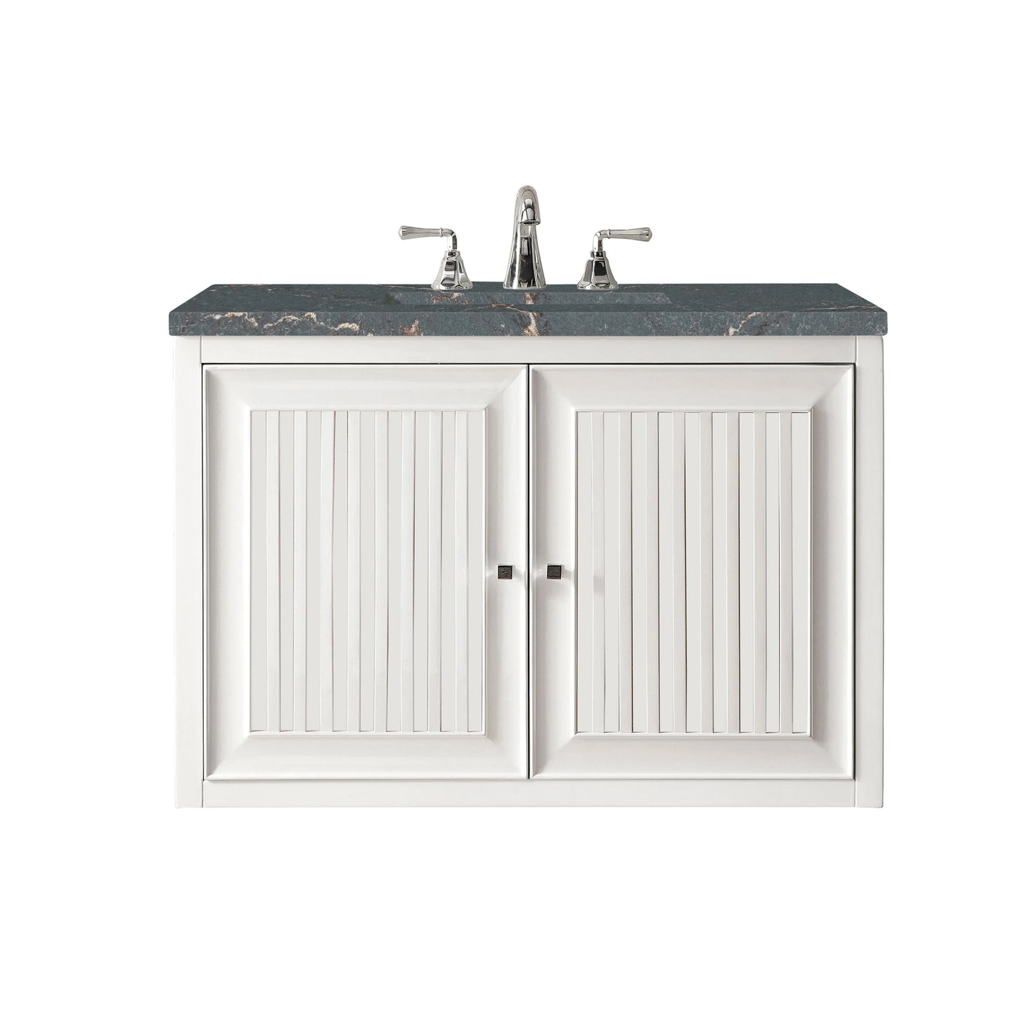 Renovate for Less Atlanta Athens 30" Single Vanity, Glossy White w/ 3 CM Parisien Bleu Silestone Top, view 2