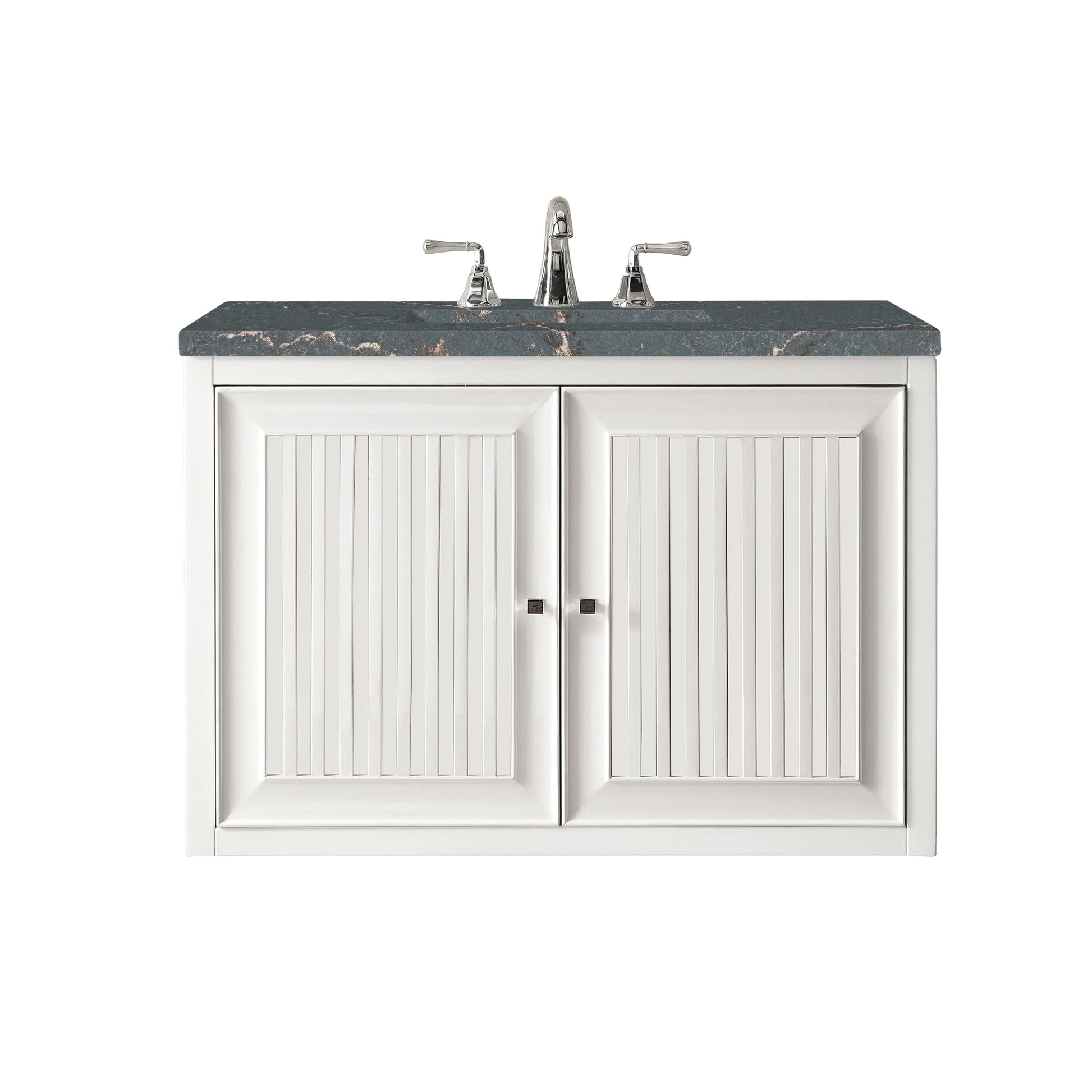Renovate for Less Atlanta Athens 30" Single Vanity, Glossy White w/ 3 CM Parisien Bleu Silestone Top, view 2