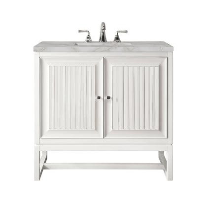 Renovate for Less Atlanta Athens 30" Single Vanity, Glossy White w/ 3 CM Victorian Silver Silestone Top