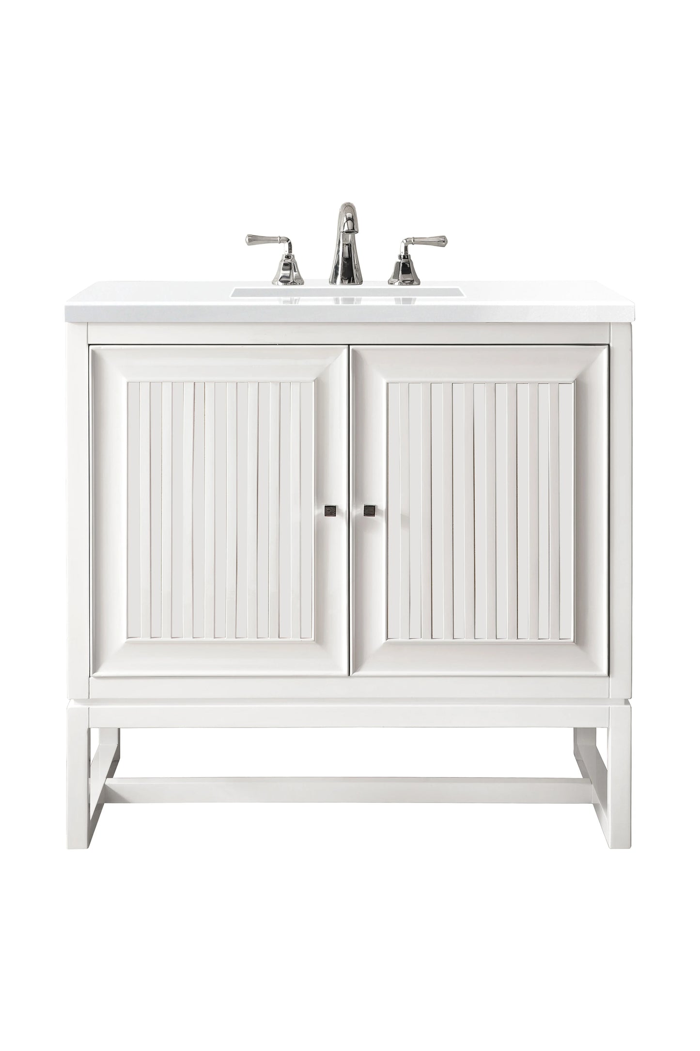 Renovate for Less Atlanta Athens 30" Single Vanity, Glossy White w/ 3 CM White Zeus Silestone Top