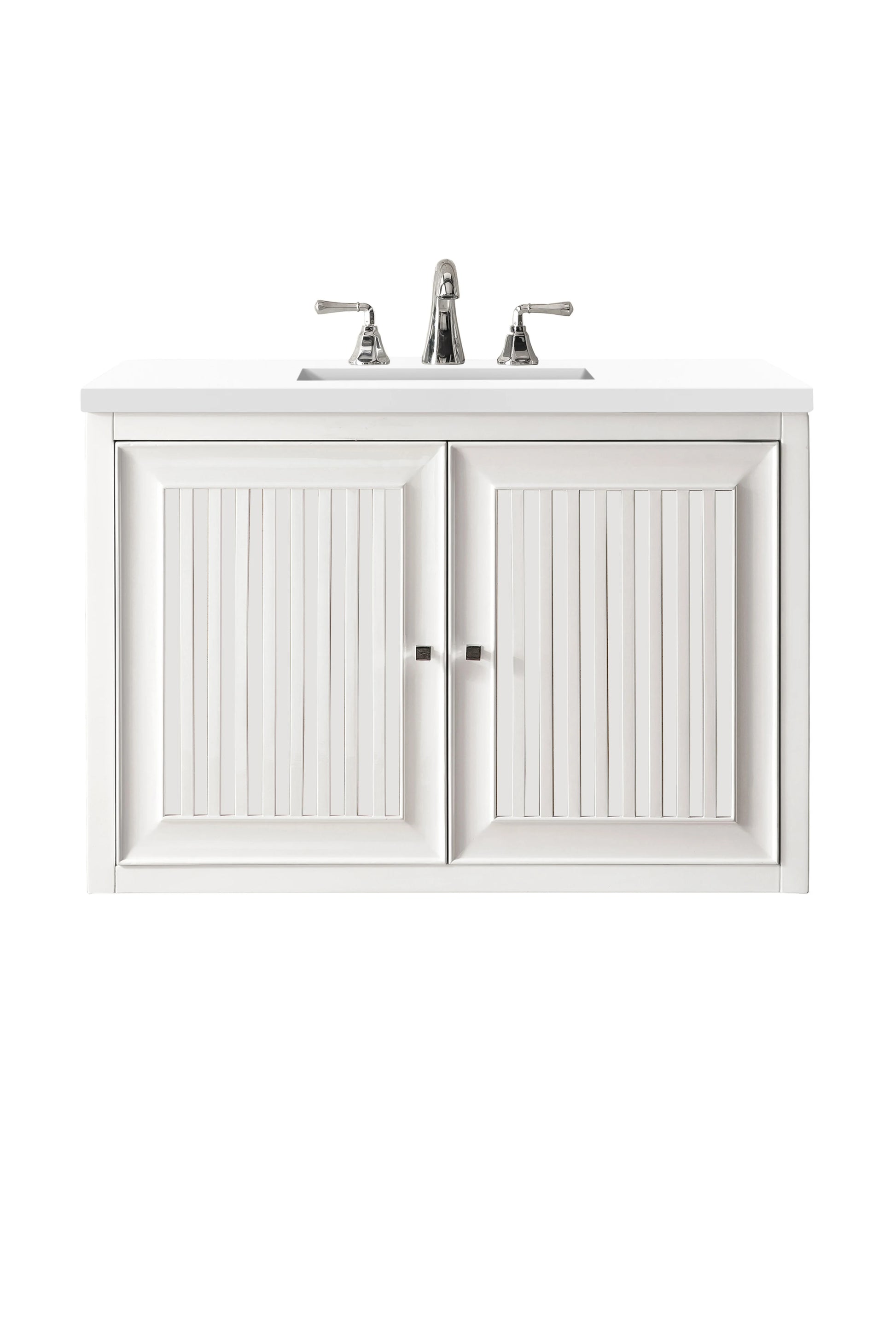 Renovate for Less Atlanta Athens 30" Single Vanity, Glossy White w/ 3 CM White Zeus Silestone Top, view 2