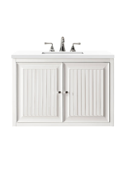 Renovate for Less Atlanta Athens 30" Single Vanity, Glossy White w/ 3 CM White Zeus Silestone Top, view 2