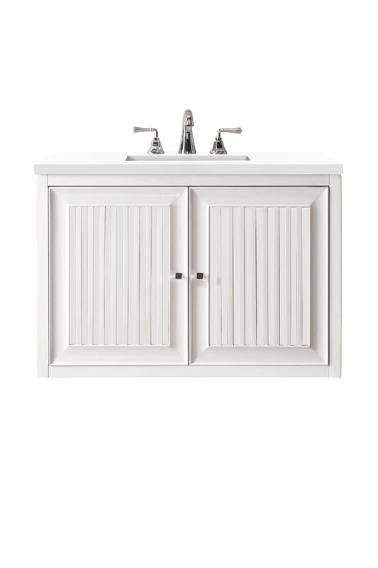 Renovate for Less Atlanta Athens 30" Single Vanity, Glossy White w/ 3 CM White Zeus Silestone Top, view 2