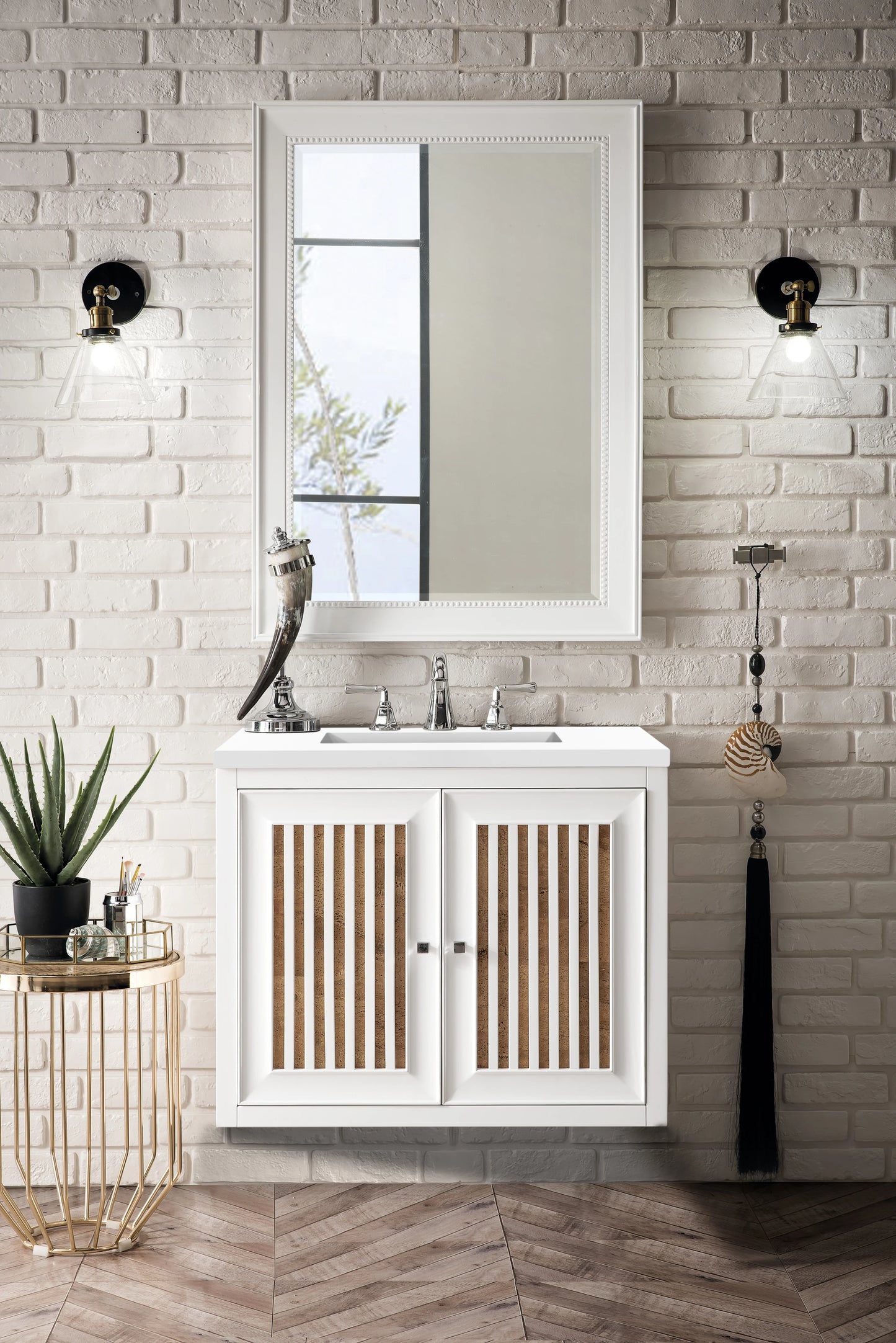 Renovate for Less Atlanta Athens 30" Single Vanity, Glossy White w/ 3 CM White Zeus Silestone Top, view 7
