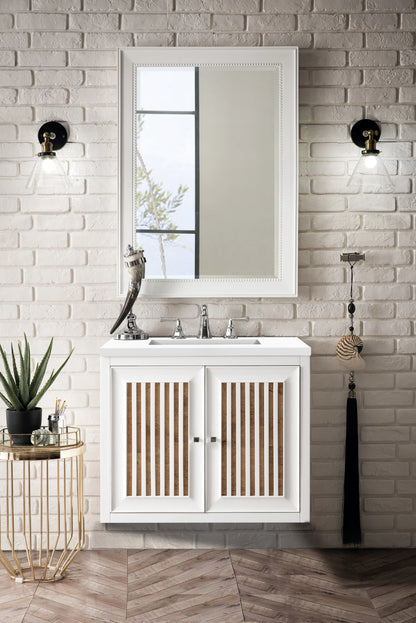 Renovate for Less Atlanta Athens 30" Single Vanity, Glossy White w/ 3 CM White Zeus Silestone Top, view 7