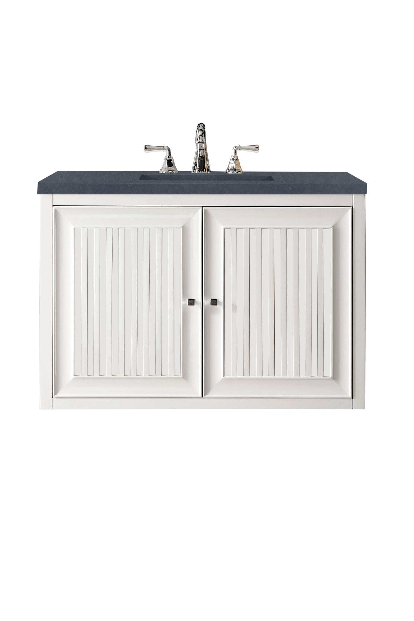 Renovate for Less Atlanta Athens 36" Single Vanity, Glossy White w/ 3 CM Charcoal Soapstone Silestone Top, view 2