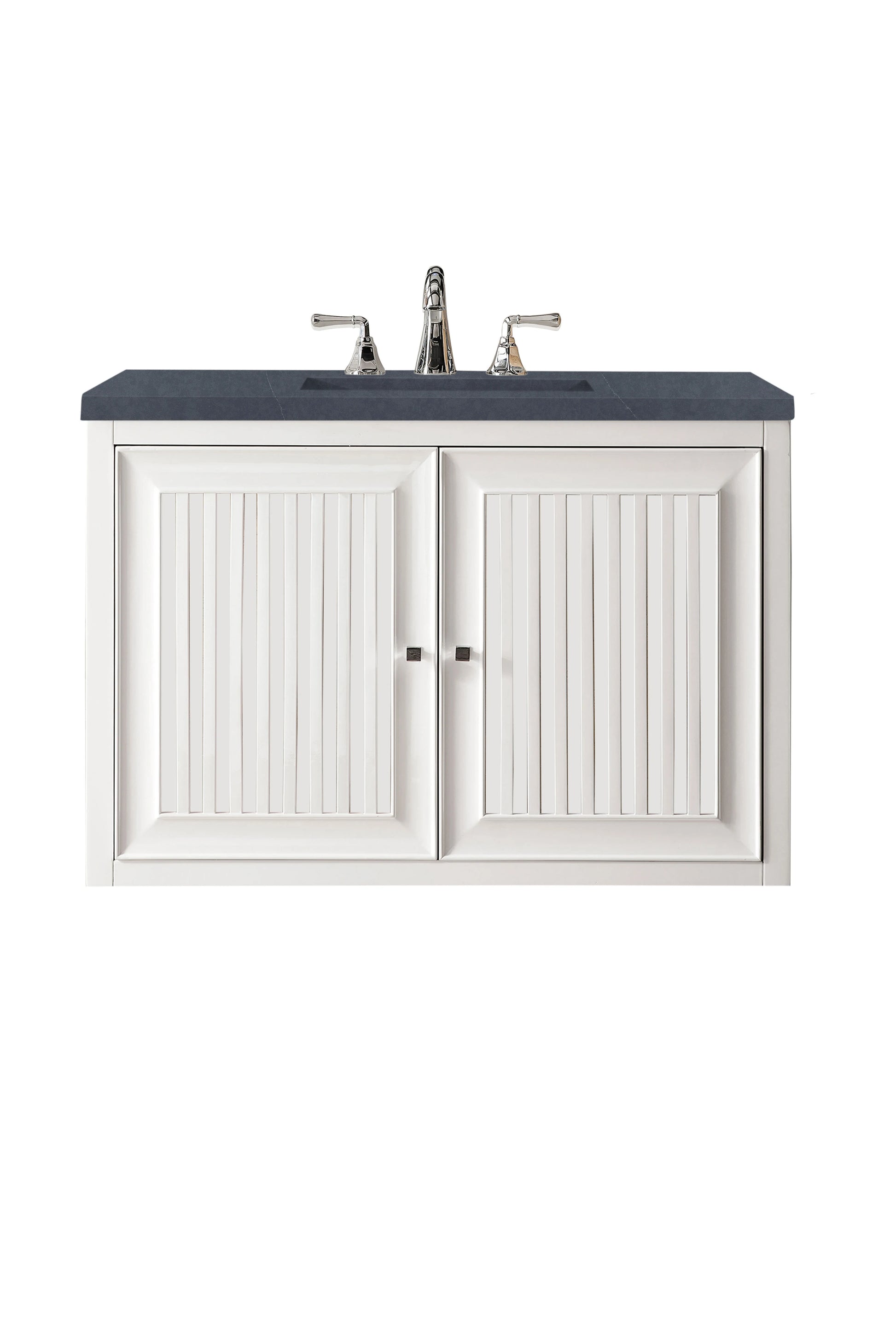 Renovate for Less Atlanta Athens 36" Single Vanity, Glossy White w/ 3 CM Charcoal Soapstone Silestone Top, view 2