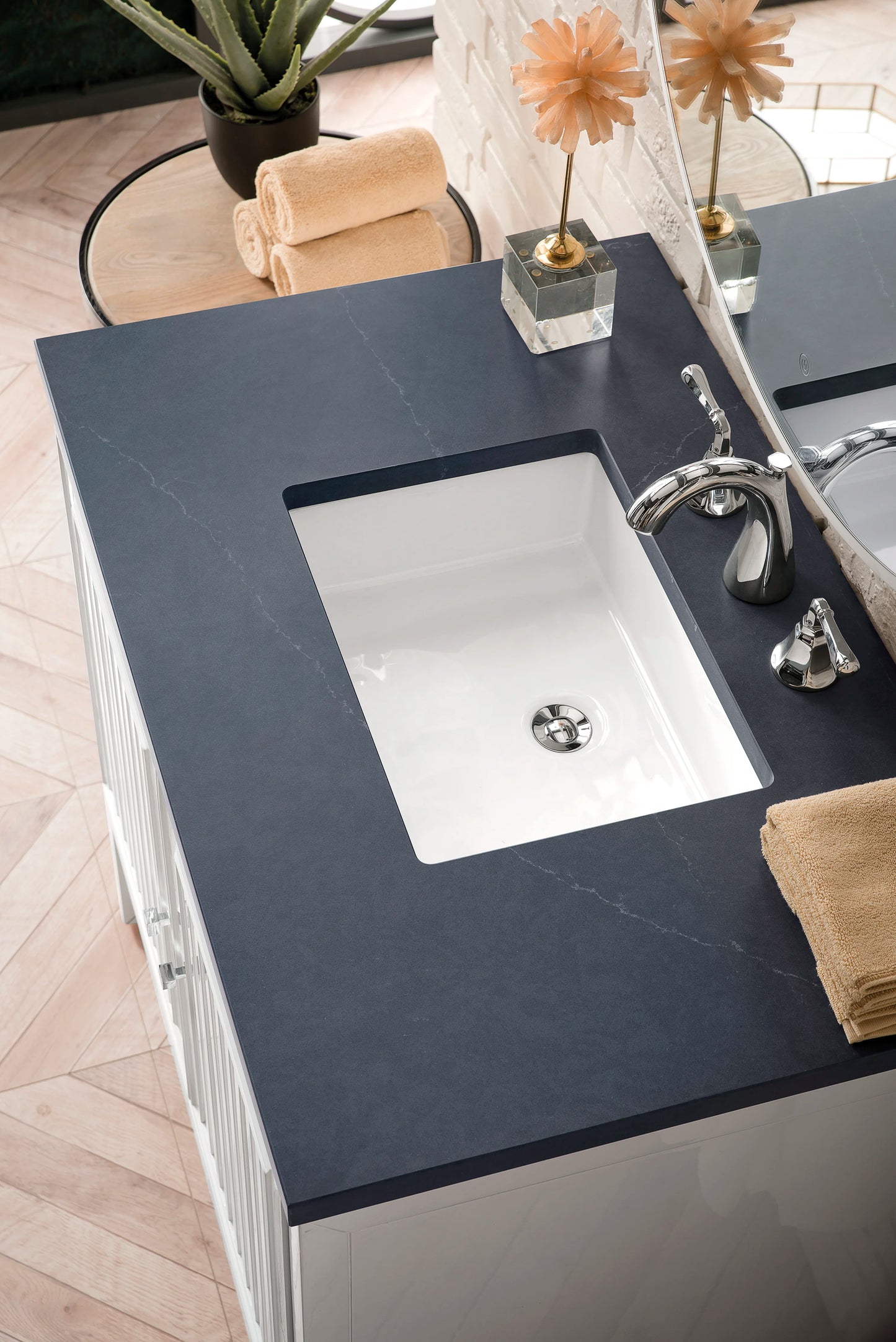 Renovate for Less Atlanta Athens 36" Single Vanity, Glossy White w/ 3 CM Charcoal Soapstone Silestone Top, view 4
