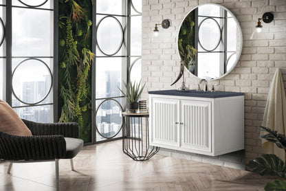 Renovate for Less Atlanta Athens 36" Single Vanity, Glossy White w/ 3 CM Charcoal Soapstone Silestone Top, view 8