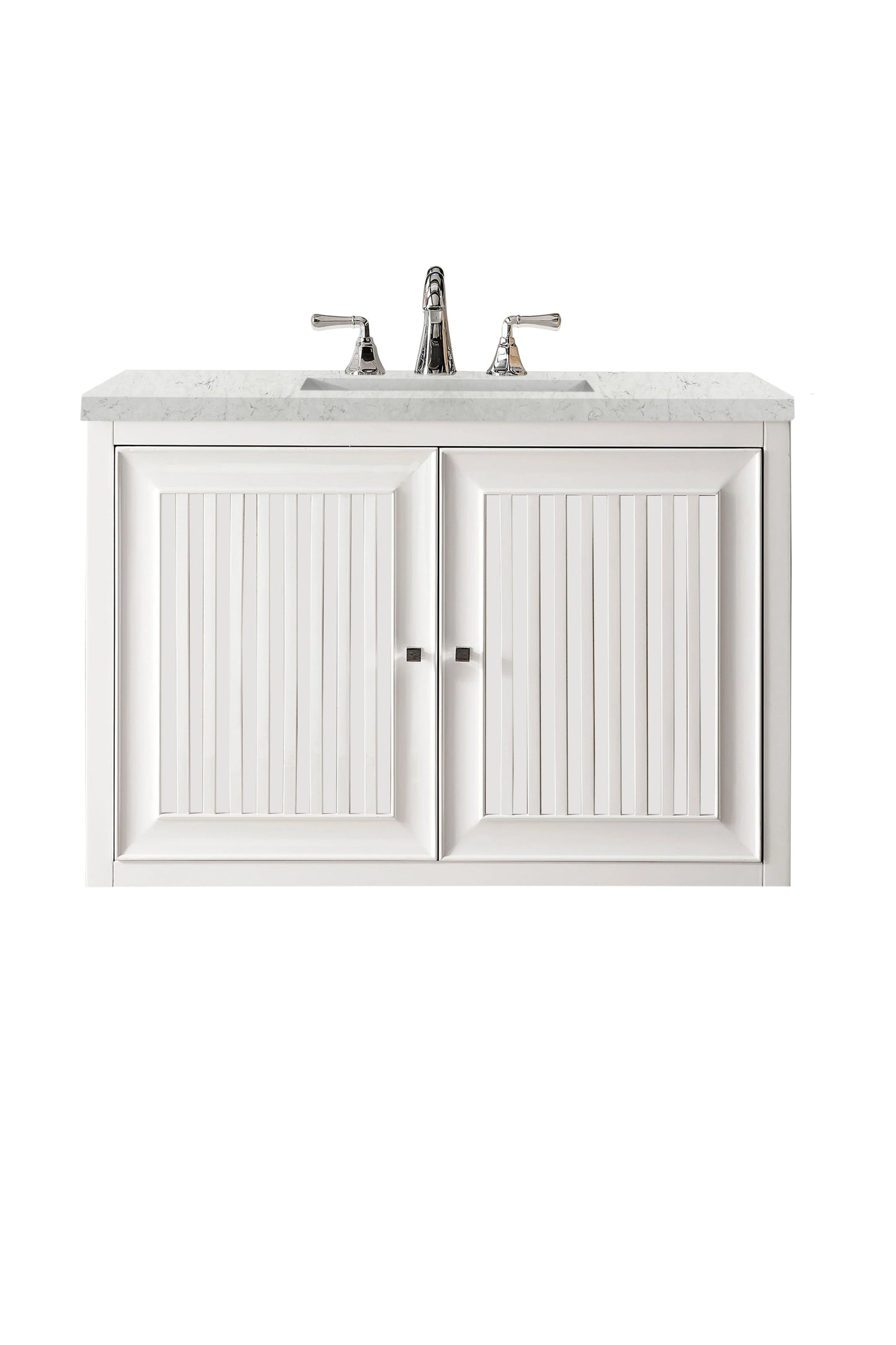 Renovate for Less Atlanta Athens 36" Single Vanity, Glossy White w/ 3 CM Eternal Jasmine Pearl Silestone Top, view 2