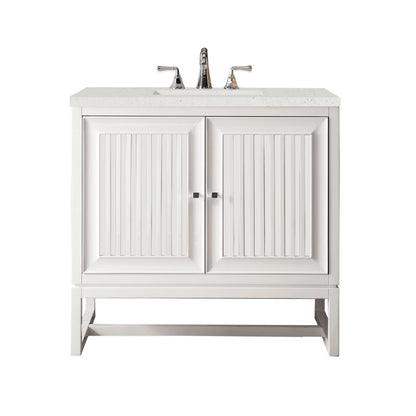 Renovate for Less Atlanta Athens 36" Single Vanity, Glossy White w/ 3 CM Lime Delight Silestone Top