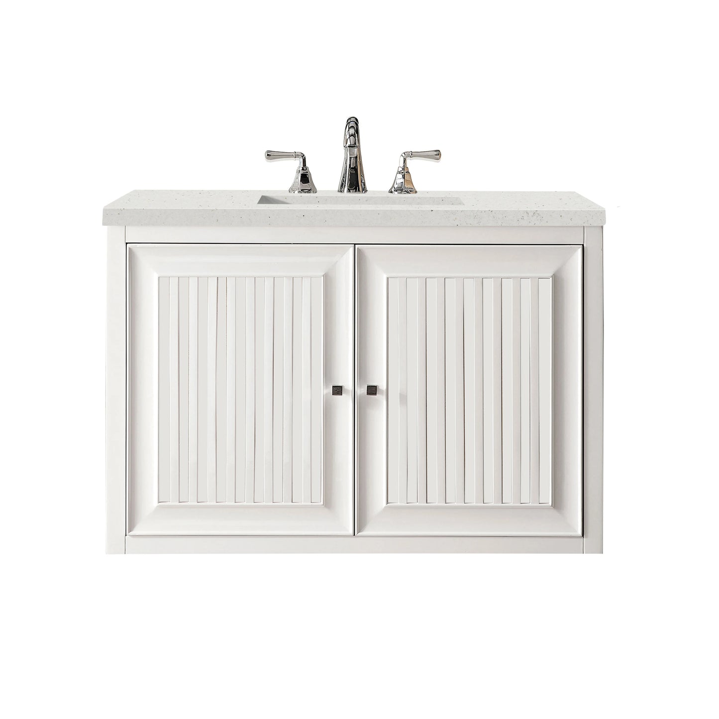 Renovate for Less Atlanta Athens 36" Single Vanity, Glossy White w/ 3 CM Lime Delight Silestone Top, view 2