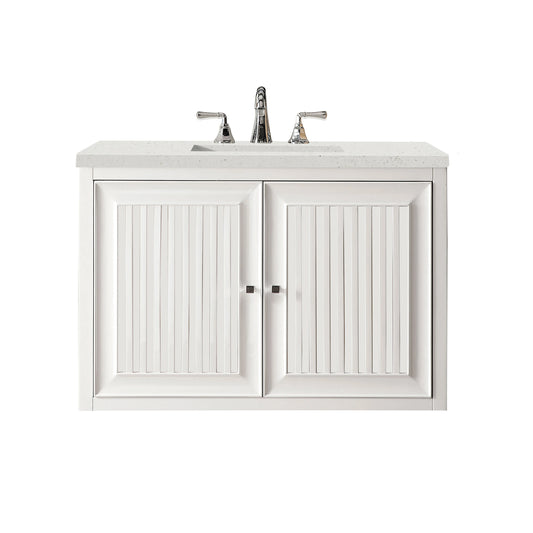 Renovate for Less Atlanta Athens 36" Single Vanity, Glossy White w/ 3 CM Lime Delight Silestone Top, view 2