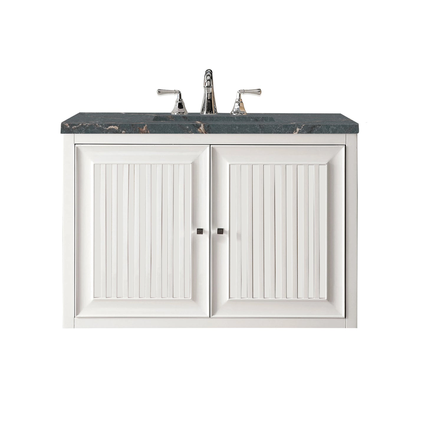 Renovate for Less Atlanta Athens 36" Single Vanity, Glossy White w/ 3 CM Parisien Bleu Silestone Top, view 2
