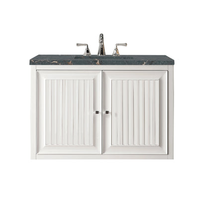 Renovate for Less Atlanta Athens 36" Single Vanity, Glossy White w/ 3 CM Parisien Bleu Silestone Top, view 2