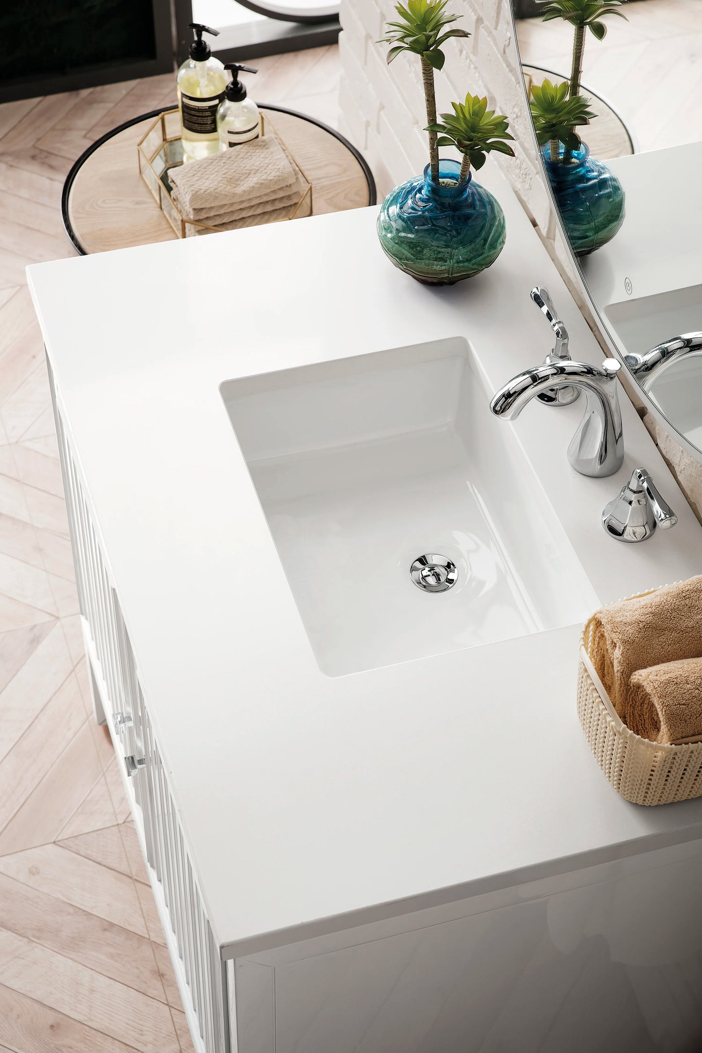 Renovate for Less Atlanta Athens 36" Single Vanity, Glossy White w/ 3 CM White Zeus Silestone Top, view 6