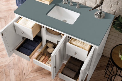 Renovate for Less Atlanta Athens 48" Single Vanity, Glossy White w/ 3 CM Cala Blue Top, view 4