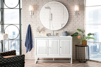Renovate for Less Atlanta Athens 48" Single Vanity, Glossy White w/ 3 CM Ethereal Noctis Top, view 2