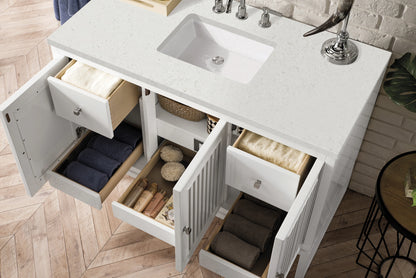 Renovate for Less Atlanta Athens 48" Single Vanity, Glossy White w/ 3 CM Lime Delight Silestone Top, view 5