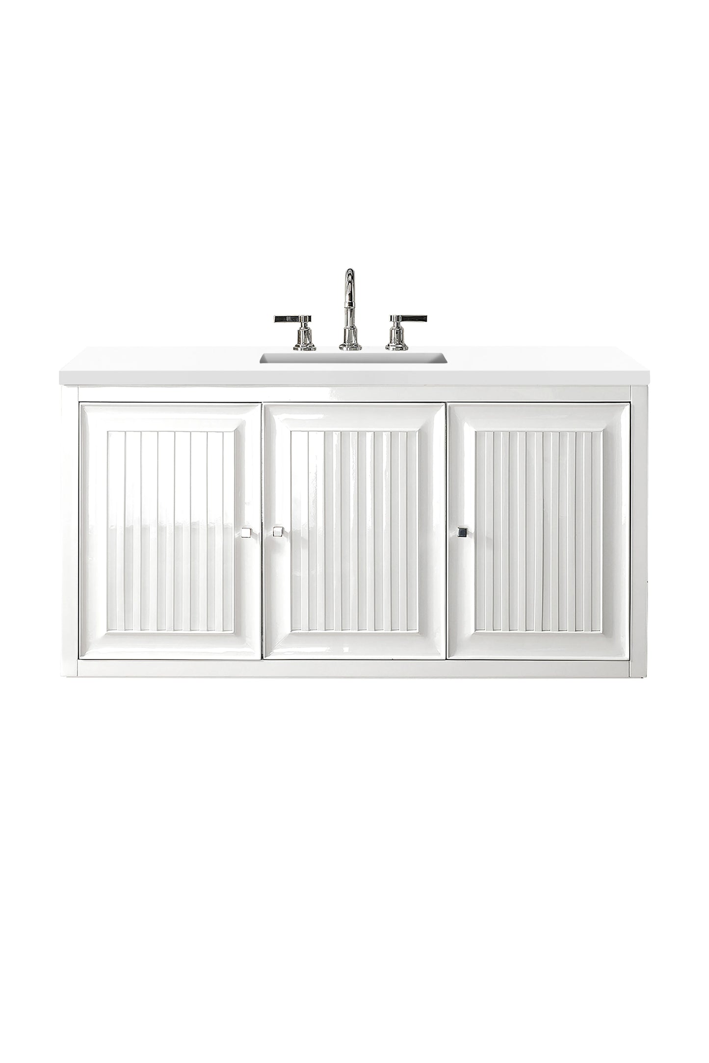Renovate for Less Atlanta Athens 48" Single Vanity, Glossy White w/ 3 CM White Zeus Silestone Top, view 2