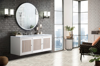 Renovate for Less Atlanta Athens 60" Single Vanity, Glossy White w/ 3 CM Carrara White Top, view 8