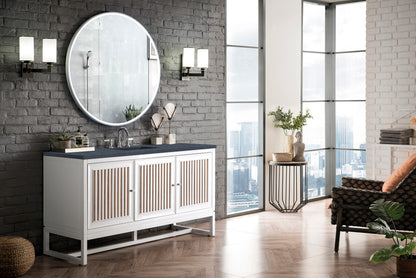 Renovate for Less Atlanta Athens 60" Single Vanity, Glossy White w/ 3 CM Charcoal Soapstone Silestone Top, view 5