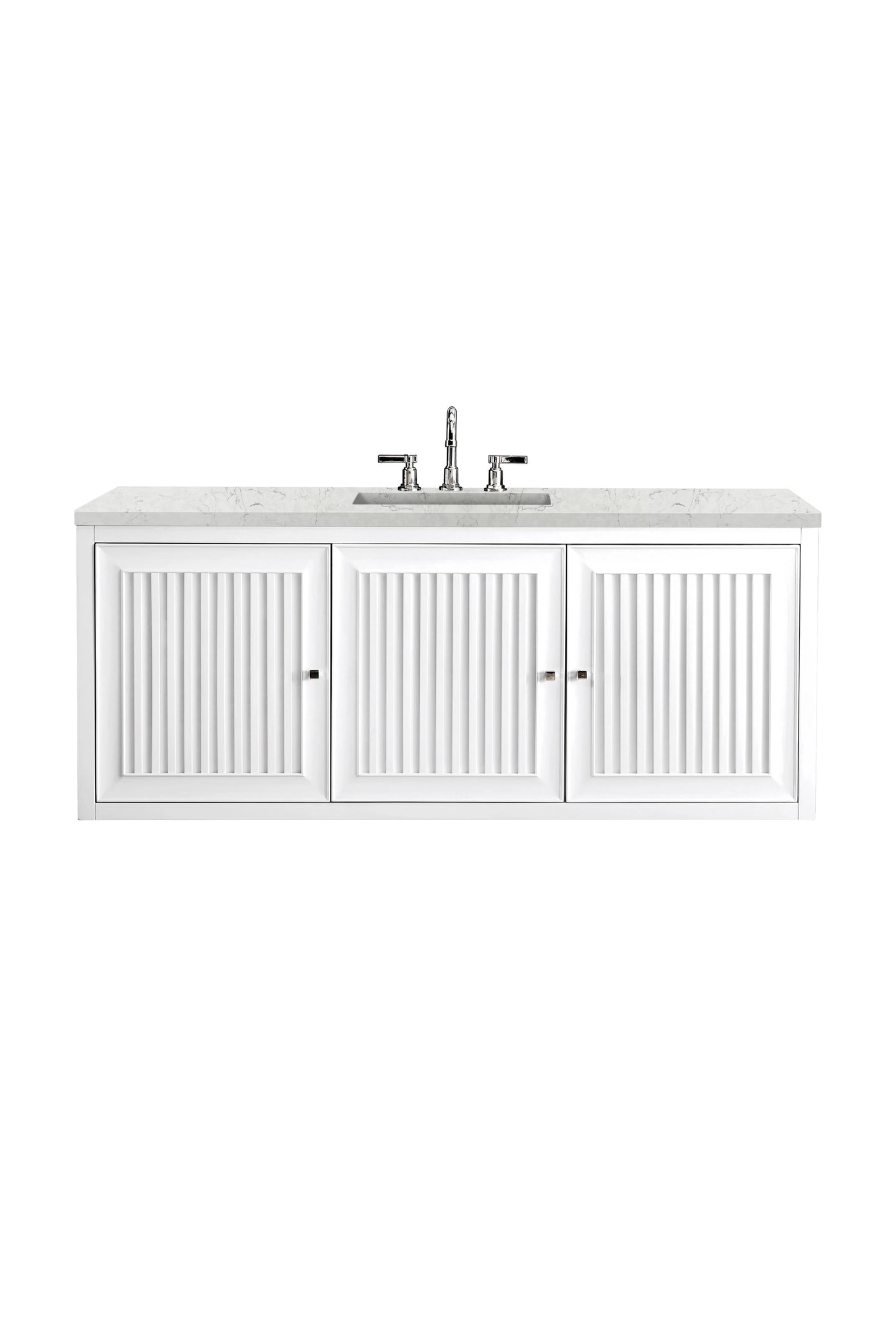 Renovate for Less Atlanta Athens 60" Single Vanity, Glossy White w/ 3 CM Eternal Jasmine Pearl Silestone Top, view 2