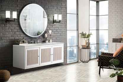 Renovate for Less Atlanta Athens 60" Single Vanity, Glossy White w/ 3 CM Eternal Jasmine Pearl Silestone Top, view 5