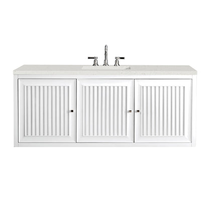 Renovate for Less Atlanta Athens 60" Single Vanity, Glossy White w/ 3 CM Lime Delight Silestone Top, view 2