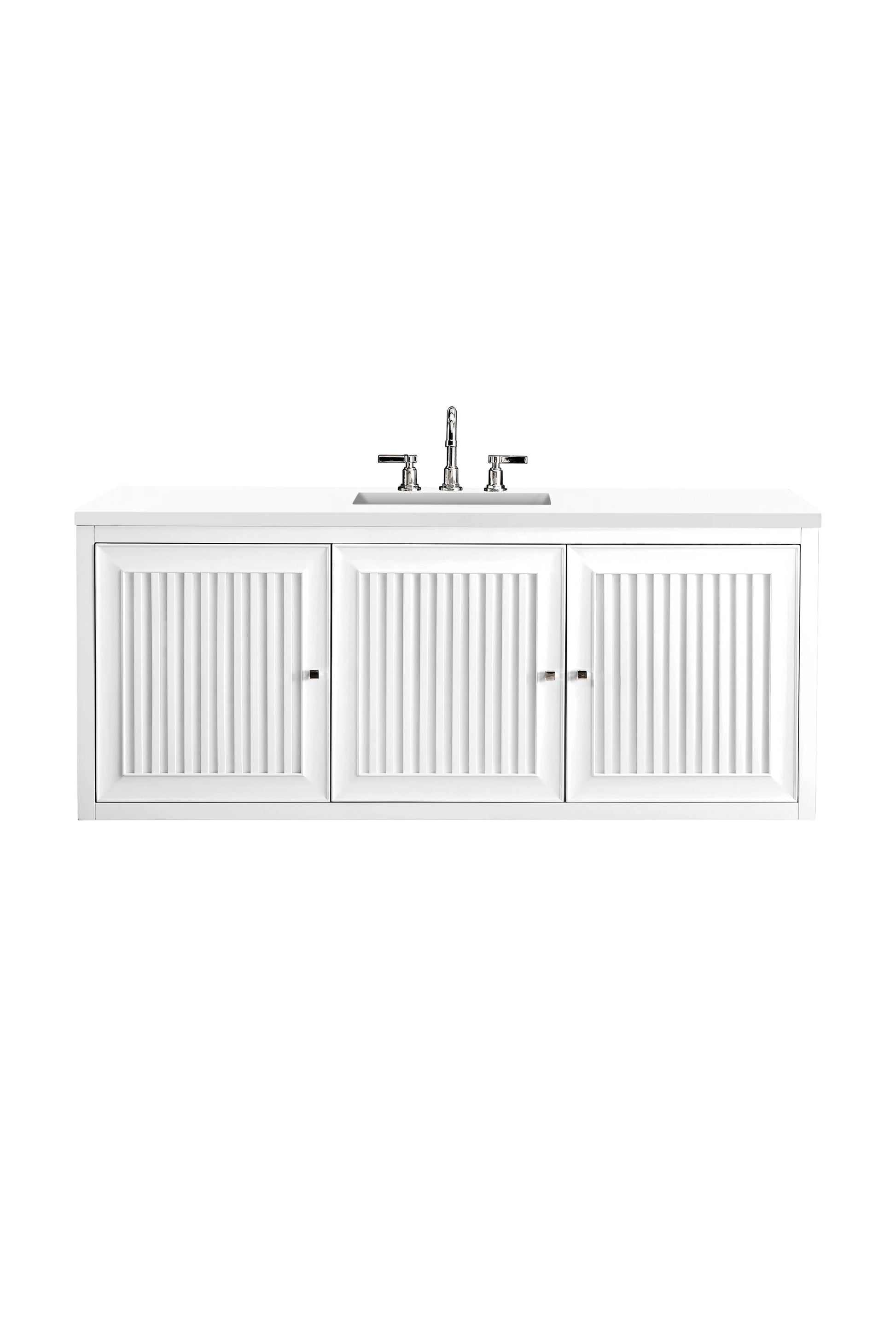 Renovate for Less Atlanta Athens 60" Single Vanity, Glossy White w/ 3 CM White Zeus Silestone Top, view 2
