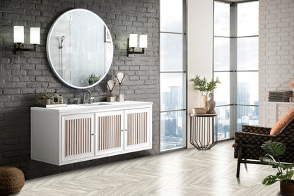 Renovate for Less Atlanta Athens 60" Single Vanity, Glossy White w/ 3 CM White Zeus Silestone Top, view 8