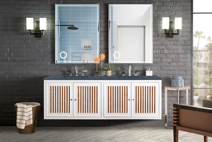 Renovate for Less Atlanta Athens 72" Double Vanity, Glossy White w/ 3 CM Charcoal Soapstone Silestone Top, view 7