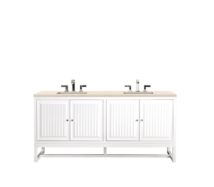 Renovate for Less Atlanta Athens 72" Double Vanity, Glossy White w/ 3 CM Eternal Marfil Top, view 2