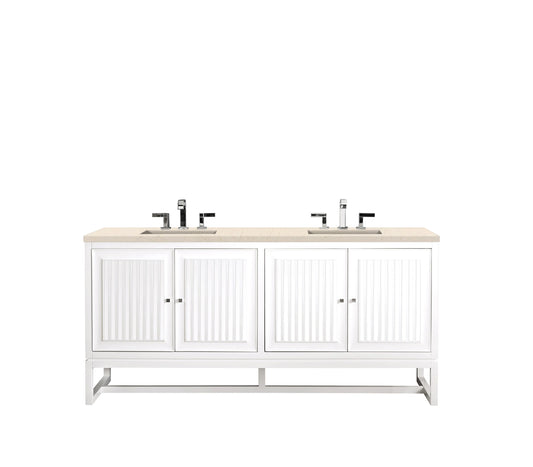 Renovate for Less Atlanta Athens 72" Double Vanity, Glossy White w/ 3 CM Eternal Marfil Top, view 2