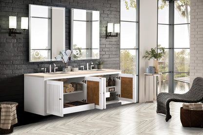 Renovate for Less Atlanta Athens 72" Double Vanity, Glossy White w/ 3 CM Eternal Marfil Top, view 9