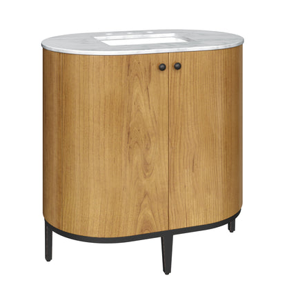 Renovate for Less Atlanta Bellamy 36" Single Vanity, Rustic Oak w/ Carrara Marble Top, view 7